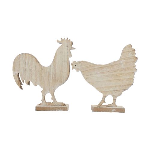 Dekorativ kyckling påskdekoration träbordsdekoration 14,5 cm set om 2