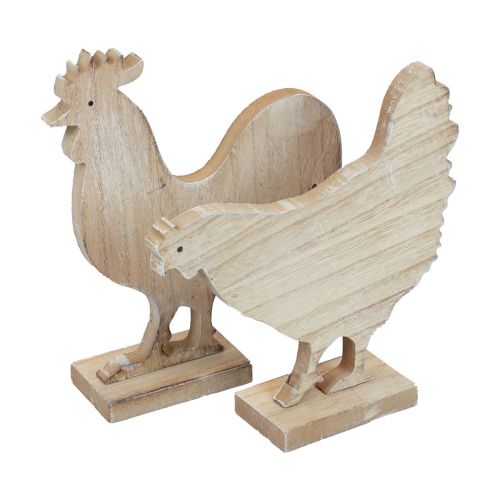 Artikel Dekorativ kycklingbordsdekoration påsk trädekoration vintage 19cm set om 2