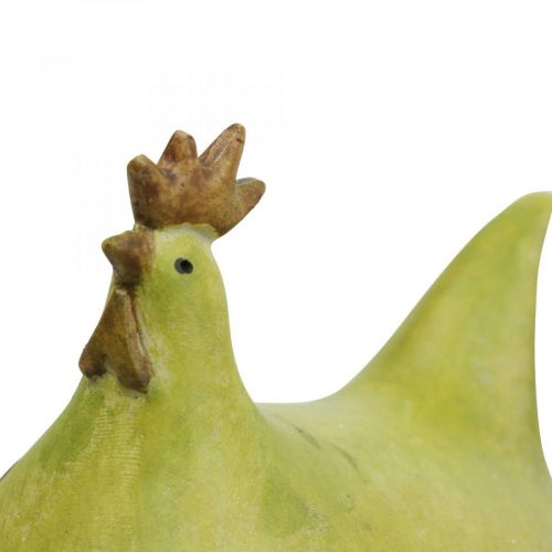 Floristik24 Deco Chicken Färgglada påskdekorationer Grön/Gul/Orange 13cm 3st