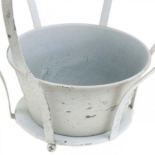 Floristik24 Dekorativ krona vit shabby chic metall trädgårdsdekorationsuppsättning med 3