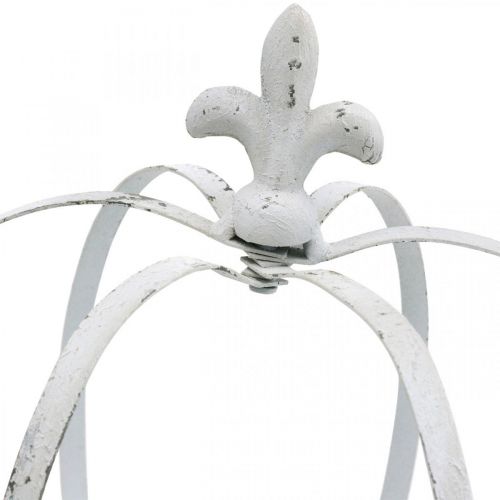 Floristik24 Dekorativ krona vit shabby chic metall trädgårdsdekorationsuppsättning med 3