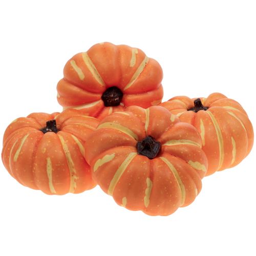 Floristik24 Halloween pumpa dekoration, höst dekoration bord orange 12,5cm H7cm 4st