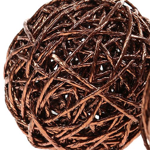 Floristik24 Dekorativ boll av papperstråd Ø12cm brun 6st