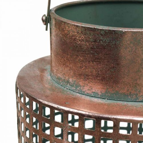 Artikel Dekorativ lykta lykta metall med handtag ros Ø18cm H29cm
