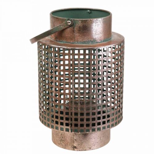 Artikel Dekorativ lykta lykta metall med handtag ros Ø18cm H29cm