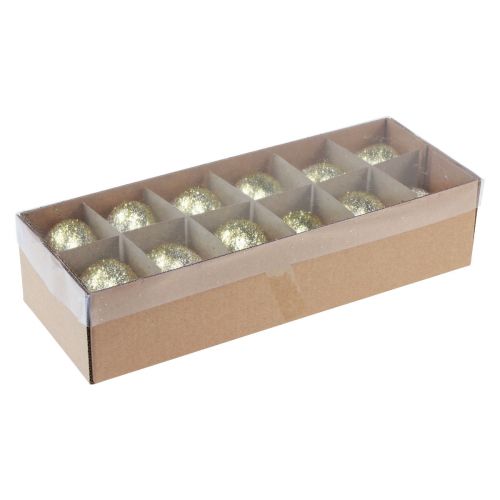 Artikel Dekorativa påskägg äkta gåsäggvita med guldglitter H7,5–8,5cm 10 st.