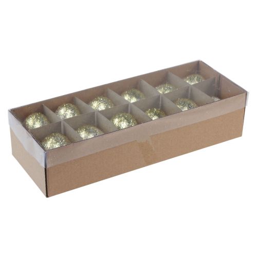 Floristik24 Dekorativa påskägg äkta kycklingäggvita med guldglitter H5,5–6cm 10 stycken
