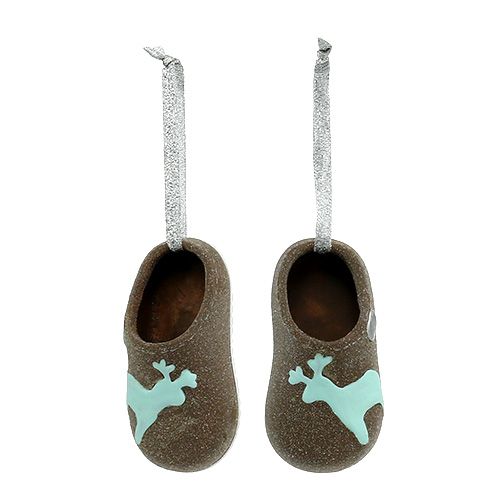 Dekorativa tofflor 9,5cm bruna 6st