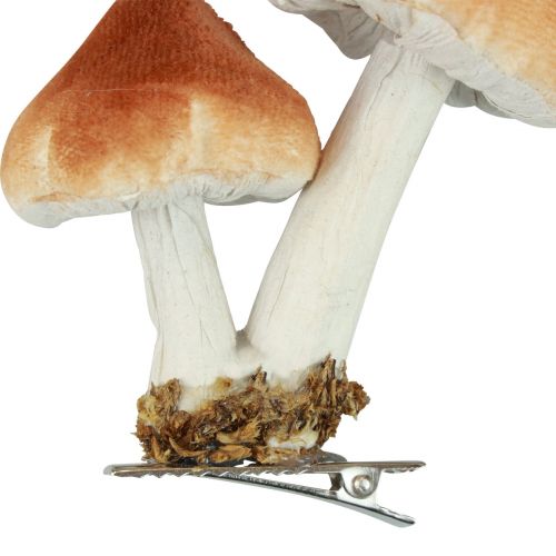 Artikel Prydnadssvampar med klipp höstdekor flockas diverse 9cm 3st