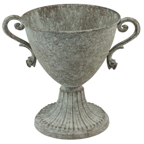 Floristik24 Dekorativ trofé med handtag metall brun vit Ø15cm H19,5cm