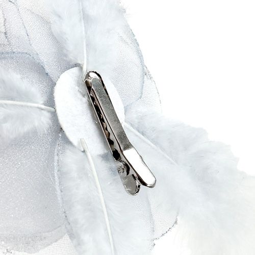 Floristik24 Dekorrosa på klämma Ø10cm silver 2st