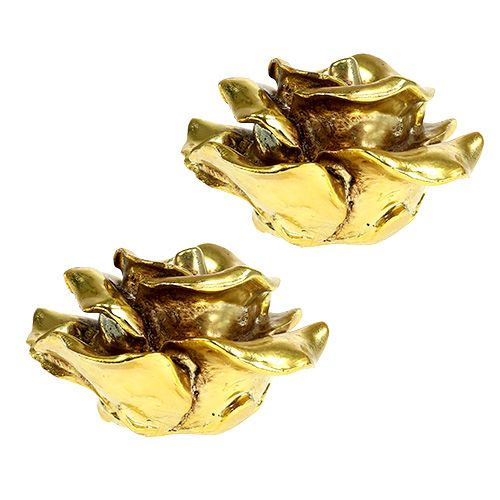 Floristik24 Dekorativa rosor guld Ø8cm 6 st