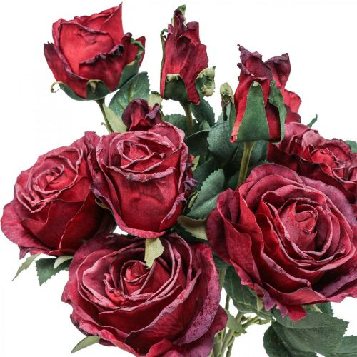 Deco rosor röda konstgjorda rosor sidenblommor 50cm 3st