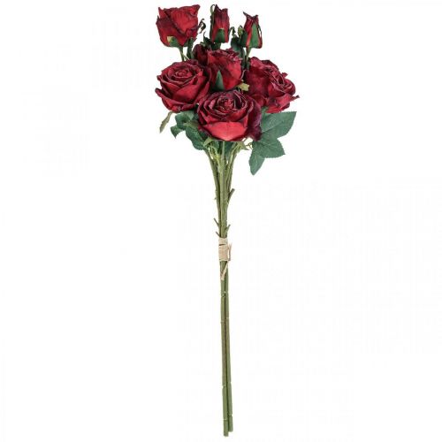 Floristik24 Dekorativa Rosor Röda Konstgjorda Rosor Sidenblommor 50cm 3 st