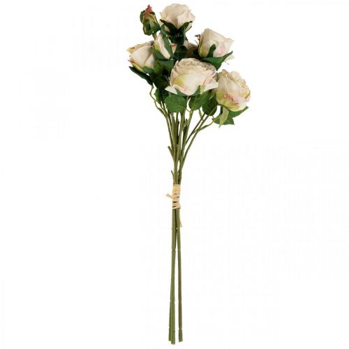 Floristik24 Deco Rosor Kräm Konstgjorda Rosor Sidenblommor 50cm 3st