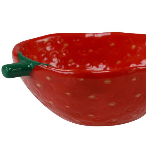Floristik24 Dekorativ skål jordgubbar keramik skål röd 12,5×15,5cm 2st