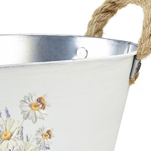 Artikel Dekorativ skål oval metall vita naturliga blommor dekor L26cm