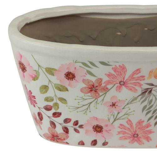 Floristik24 Dekorativ skål med anemoner keramisk skål oval 27/23cm set om 2