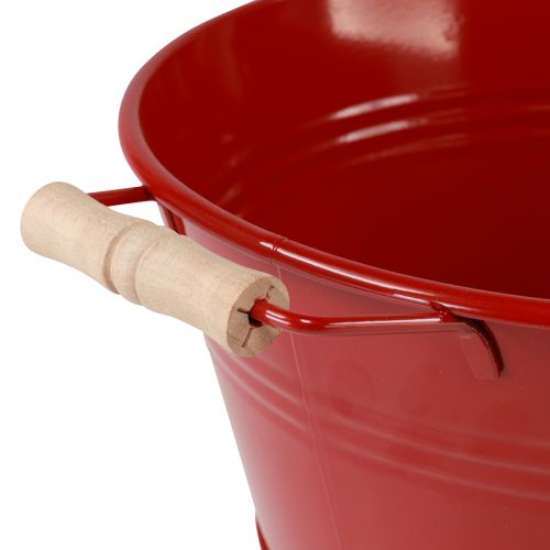 Artikel Dekorativ skål med handtag blomskål i metall röd Ø29cm H14,5cm