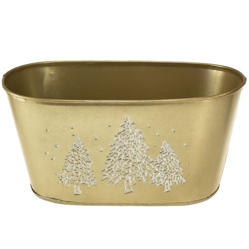 Artikel Dekorativ skål oval julgranskruka guld 24×13×12,5cm