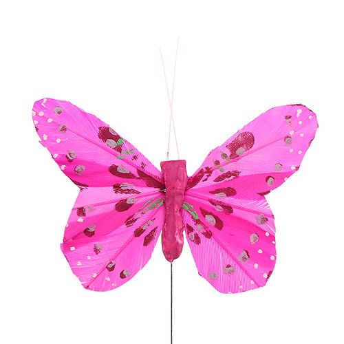 Floristik24 Deco fjäril rosa-rosa sort. 6 cm 24 st