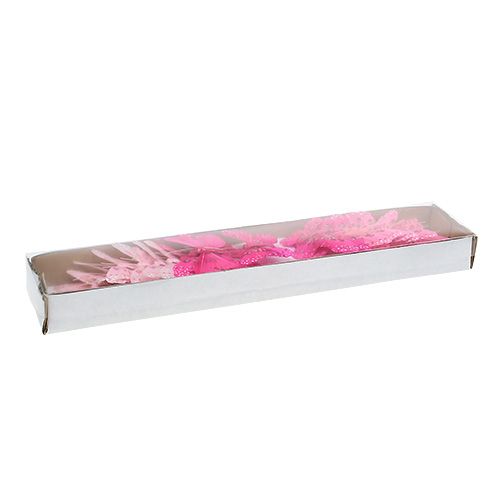 Floristik24 Deco fjäril rosa-rosa sort. 6 cm 24 st