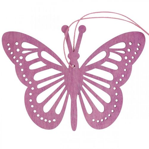 Deco fjärilar deco hängare lila/rosa/rosa 12cm 12st