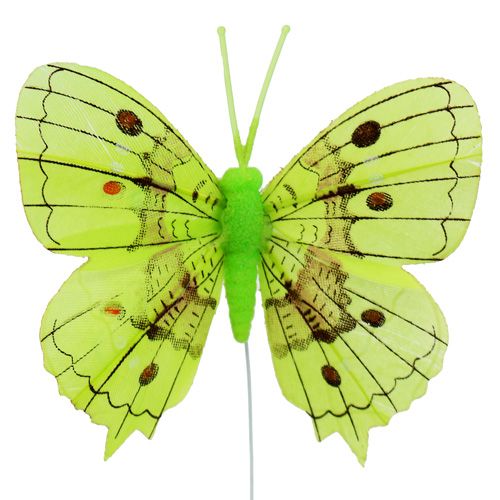 Artikel Dekorativa fjärilar grön 8 cm 6st