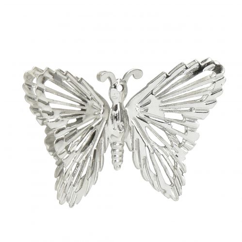 Artikel Dekorativa fjärilar metallhängande dekoration silver 5cm 30st