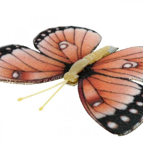 Artikel Deco fjärilar med klämma B4,5–11,5cm 10st brun orange