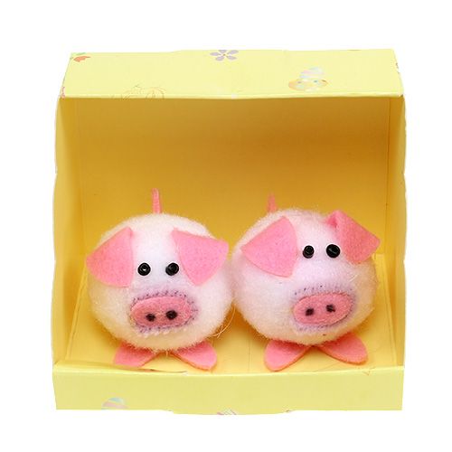 Floristik24 Dekorativ piggy pink 5cm set