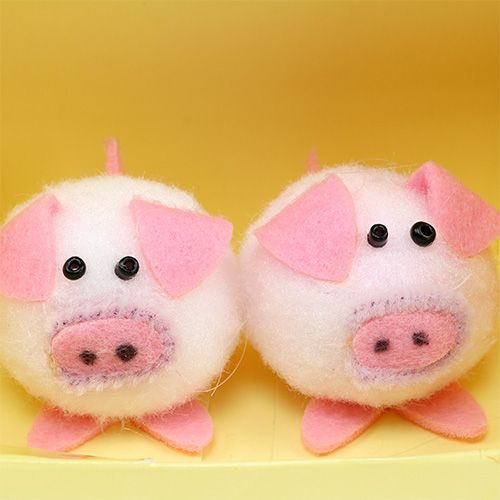 Floristik24 Dekorativ piggy pink 5cm set