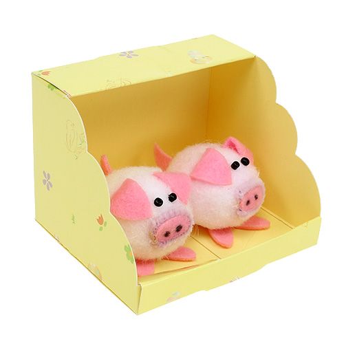 Floristik24 Dekorativ piggy pink 5cm set