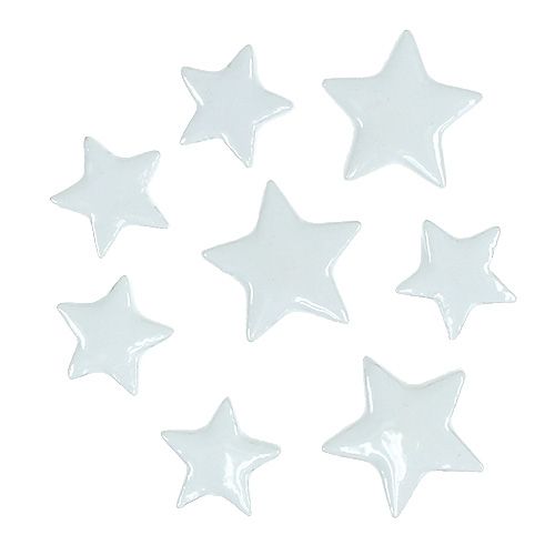 Artikel Deco stjärnor att strö vit 4-5cm 72p