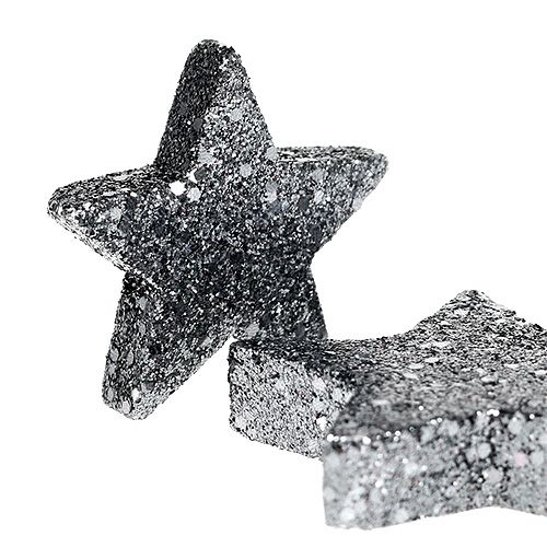Dekorativa stjärnor för spridning 4-5cm svart 40st