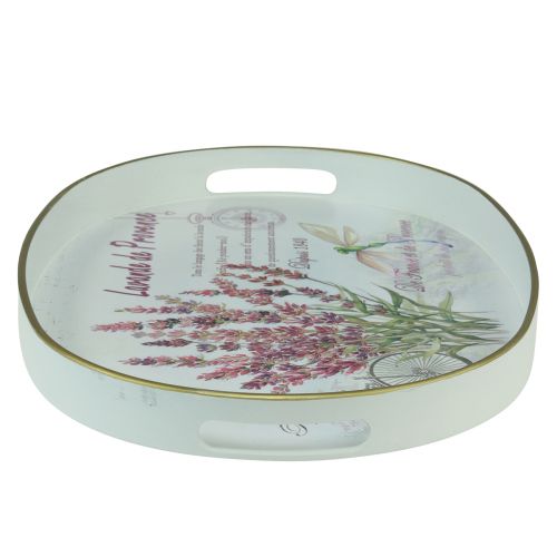 Artikel Dekorbricka lavendel plastbricka vit 39×27,5cm