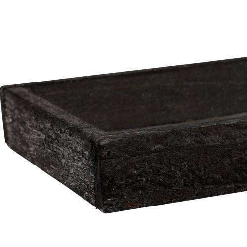 Floristik24 Dekorativ bricka, avlång träbricka, brun, rustik, 42×14×3cm