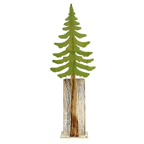 Floristik24 Dekorativ gran med träbehållare H49cm