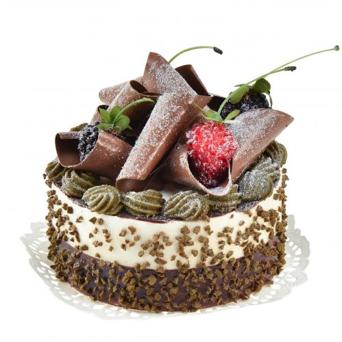 Floristik24 Dekorativ tårta choklad konstgjord tårta dummy Ø10cm