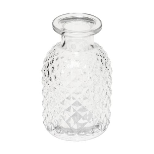Artikel Dekorativa vaser miniglas klar retro romb Ø5,5cm H9cm 6st