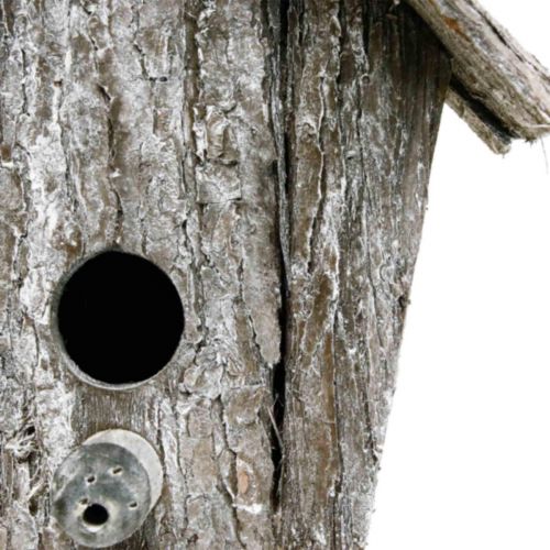 Artikel Dekorativ fågelholk för upphängning Fågelhus dekoration bark H21cm