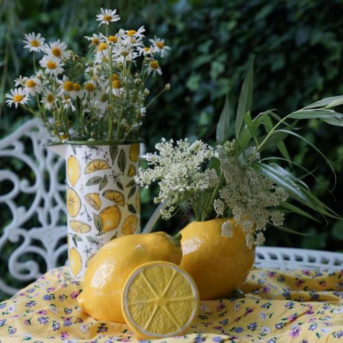 Floristik24 Dekorativ citronkeramik sommardekoration bordsdekoration 11cm