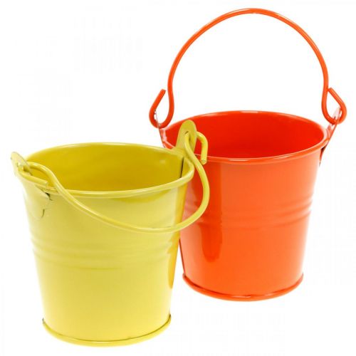 Floristik24 Dekorationshink färgglad metallhinkkruka assorterad Ø6cm H6cm 12 st