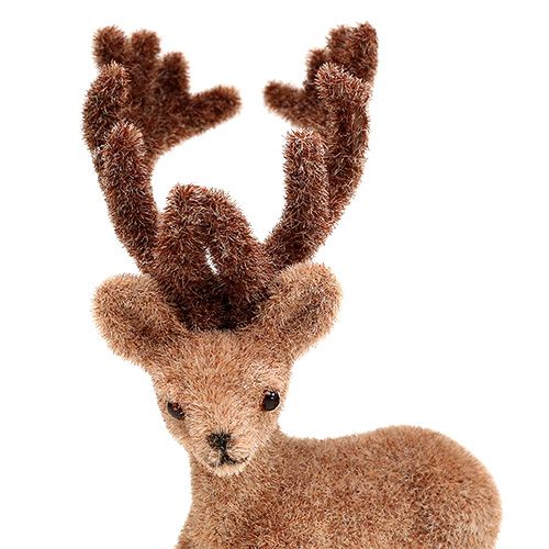 Artikel Deco rådjur mini brun flockad 11cm 6 st