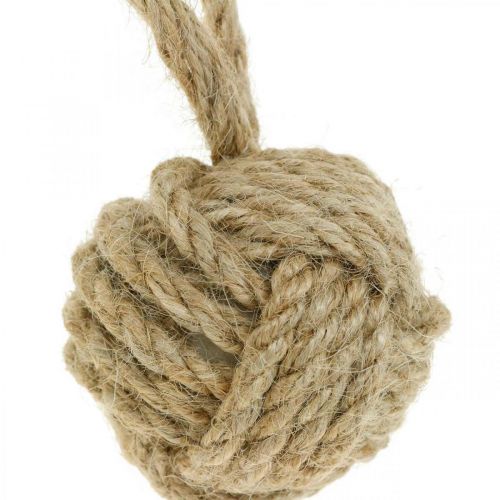 Floristik24 Dekoration för upphängning av repboll jute natur Ø5,5cm 3st