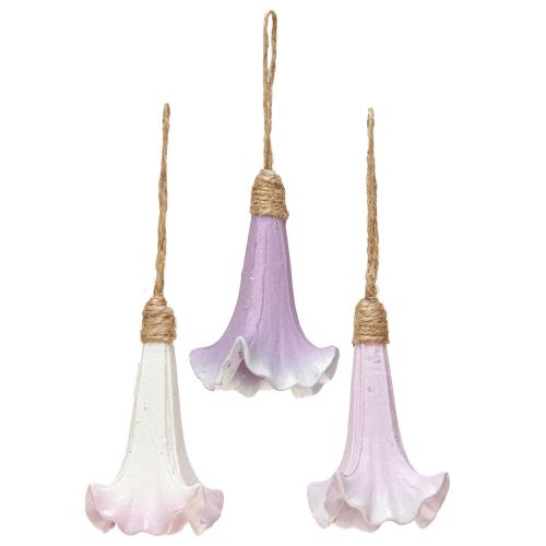 Artikel Dekorationshängare Bellflower Lila Vit Ø3,5cm H8cm 6st