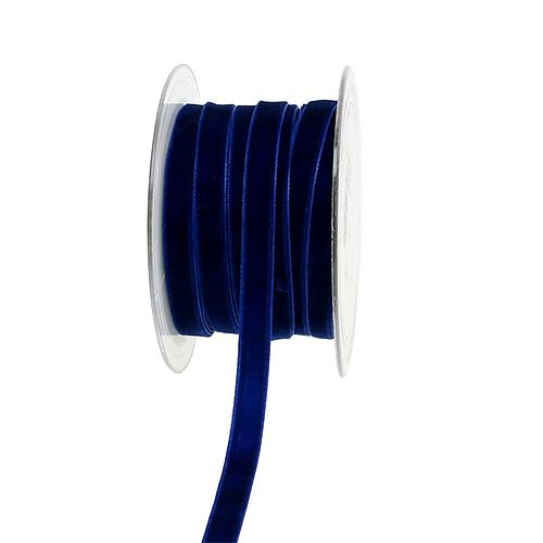 Dekorativt band Sammetblått 10mm 20m