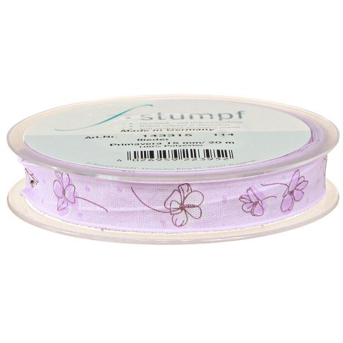 Artikel Dekorationsband blommor vårpresent band lila 15mm 20m
