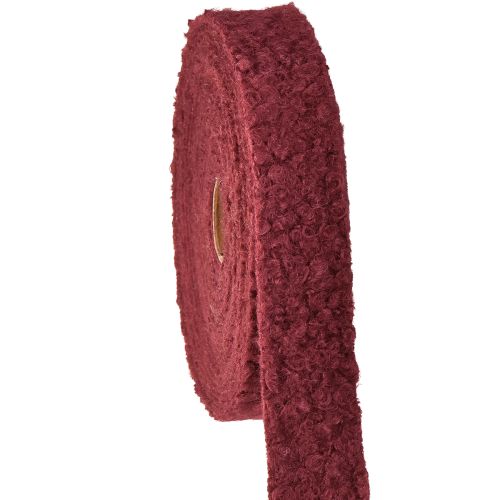 Dekorativt band Bordeaux ullliknande brett tygband 40mm 8m