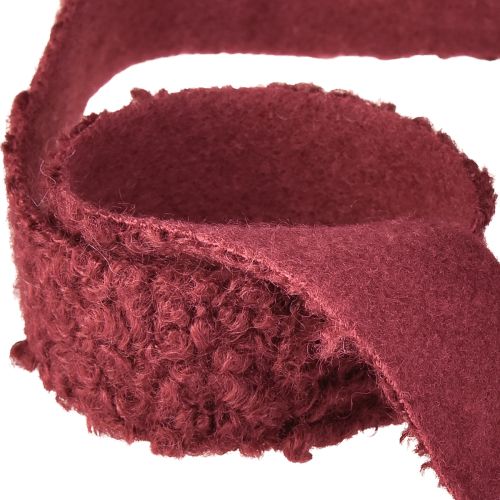 Artikel Dekorativt band Bordeaux ullliknande brett tygband 40mm 8m